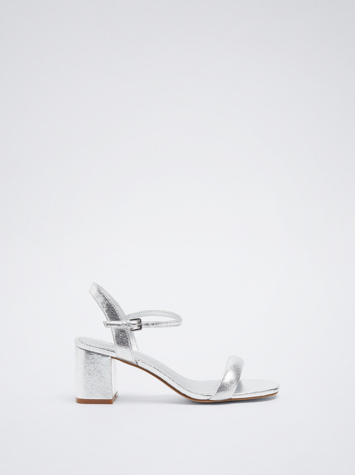 Parfois High-Heel Metallic Sandále Damske Strieborne | Slovensko-XWJB54937