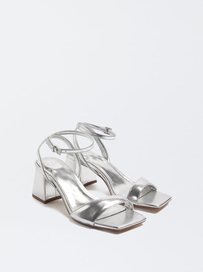Parfois High-Heel With Ankle Straps Sandále Damske Strieborne | Slovensko-RLXP79820