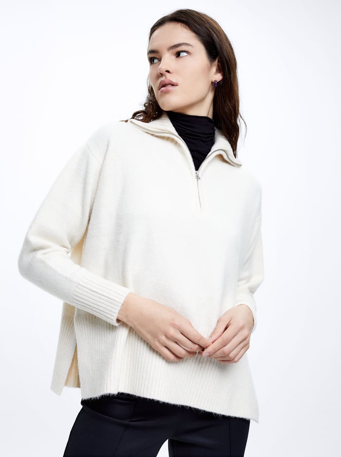 Parfois High-Neck Knit Sweater Damske Biele | Slovensko-TMDQ68502