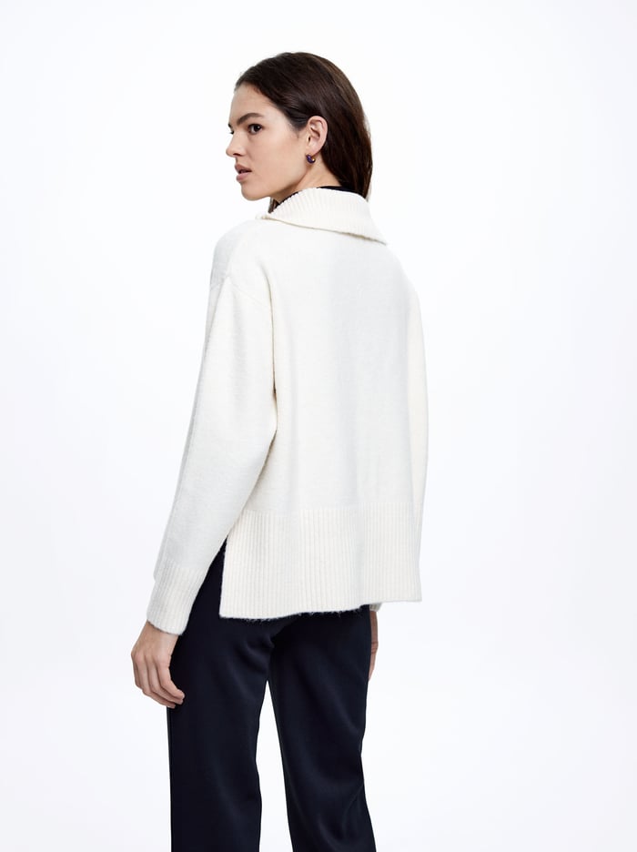 Parfois High-Neck Knit Sweater Damske Biele | Slovensko-TMDQ68502