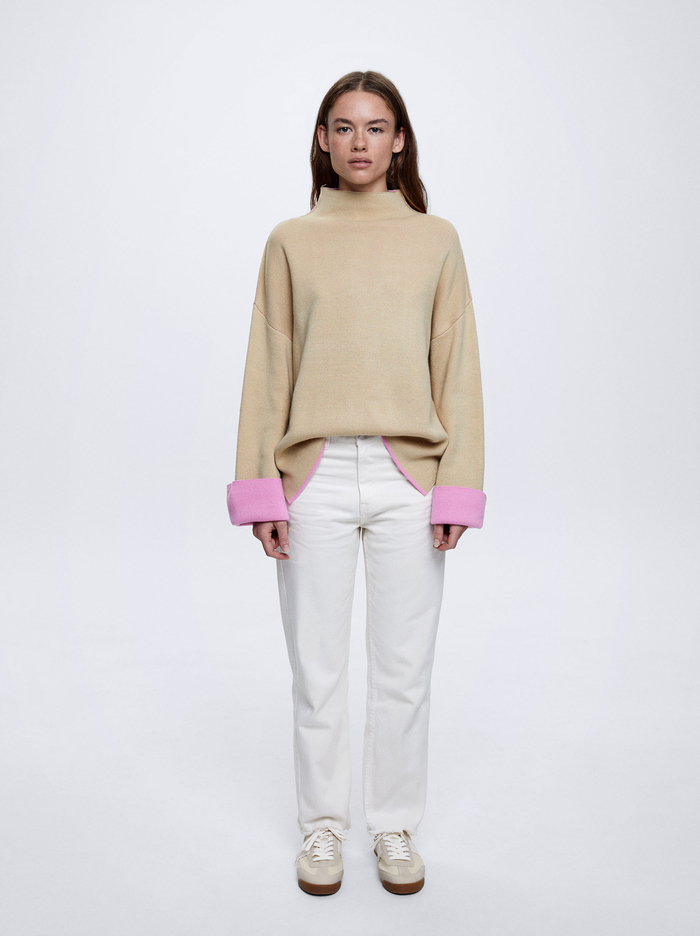Parfois High-Neck Knit Sweater Damske Hnedožltý | Slovensko-SKQL74269