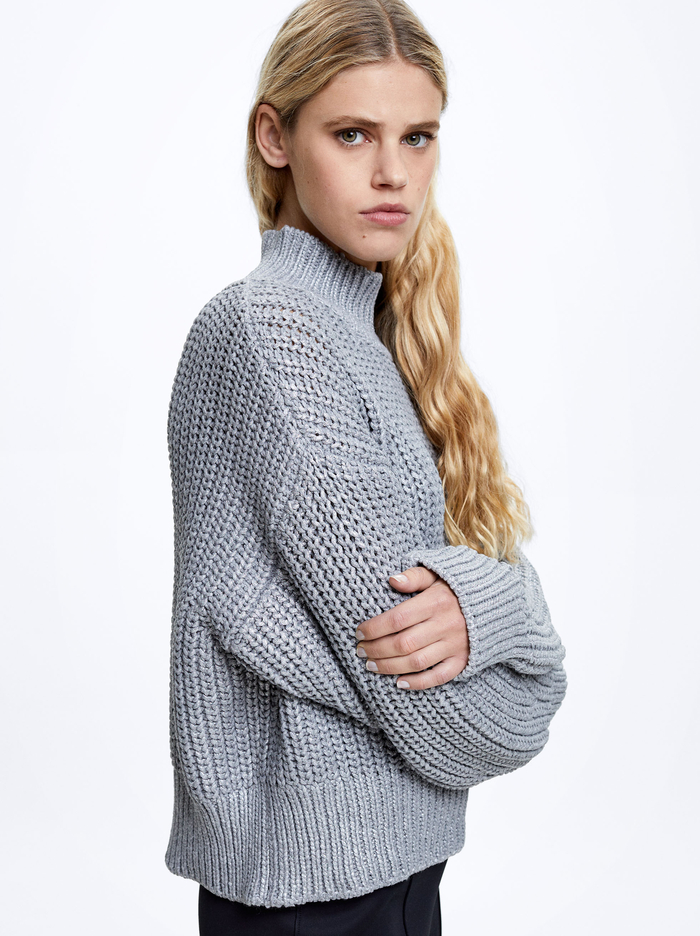 Parfois High-Neck Knit Sweater Damske Strieborne | Slovensko-NXJQ95318