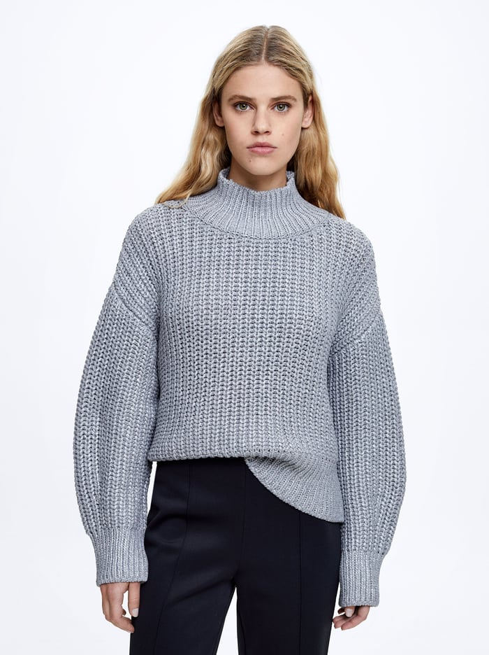 Parfois High-Neck Knit Sweater Damske Strieborne | Slovensko-NXJQ95318