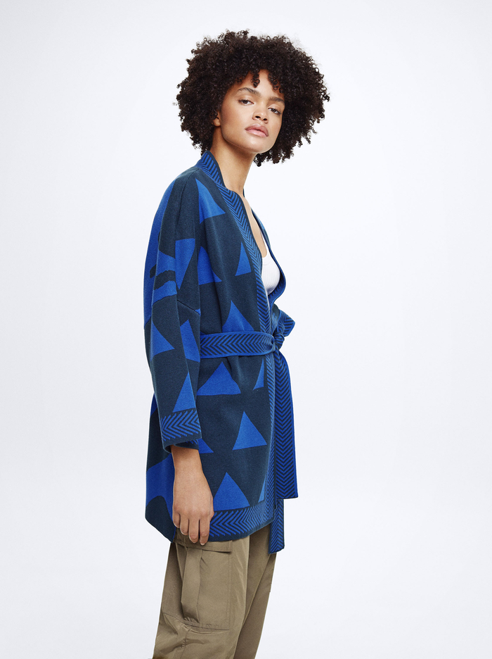 Parfois Jacquard Knit Kardigán Damske Modre | Slovensko-LIAO51049