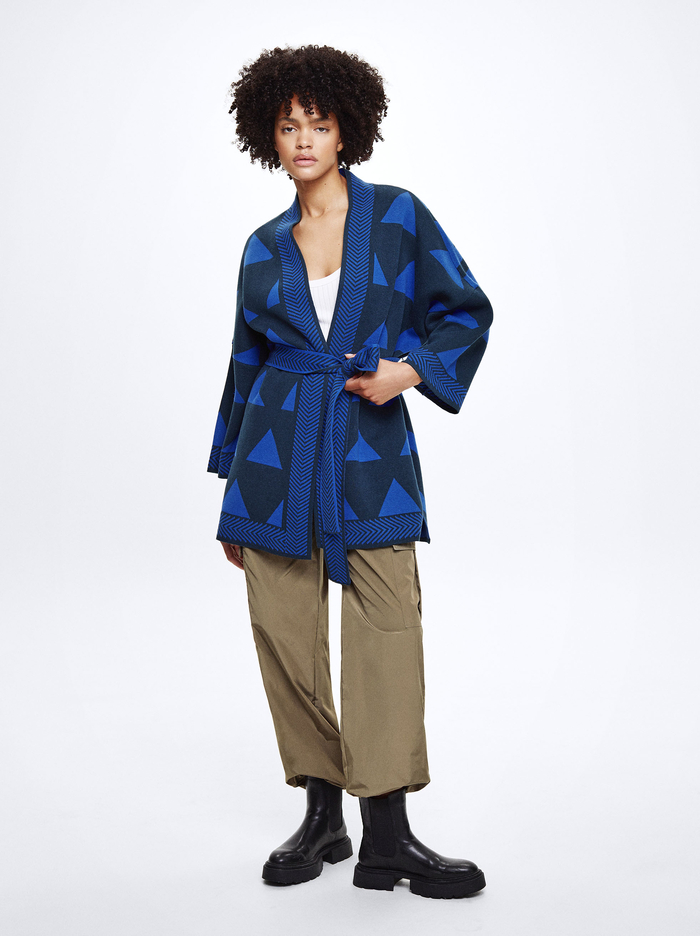 Parfois Jacquard Knit Kardigán Damske Modre | Slovensko-LIAO51049