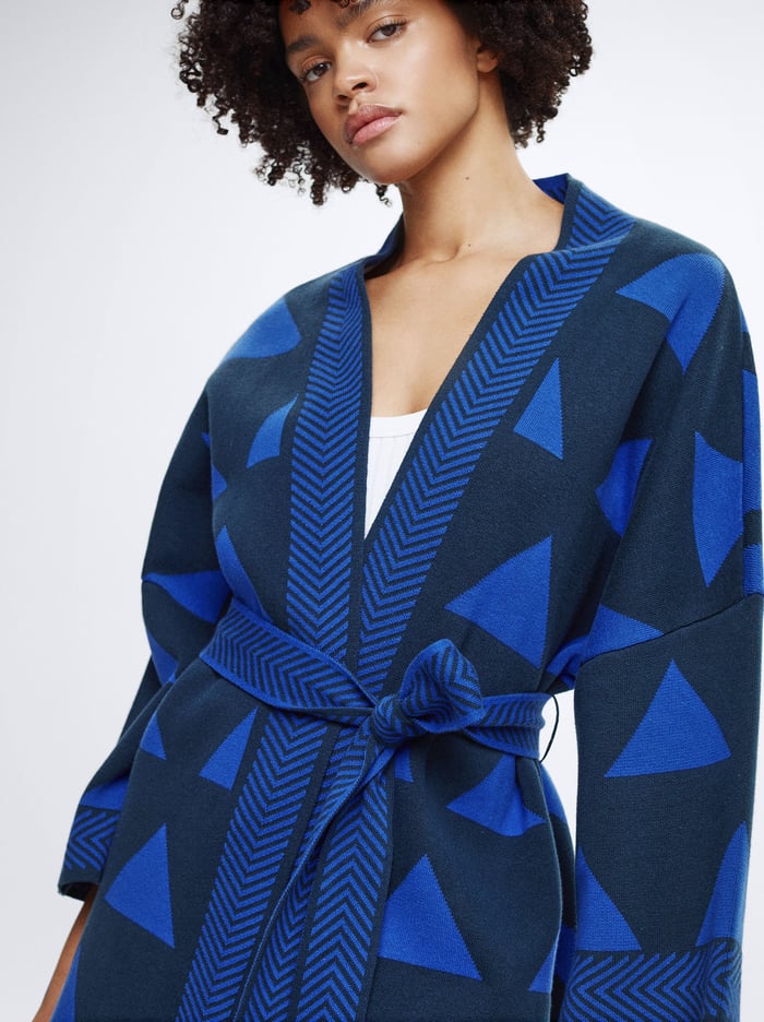 Parfois Jacquard Knit Kardigán Damske Modre | Slovensko-LIAO51049