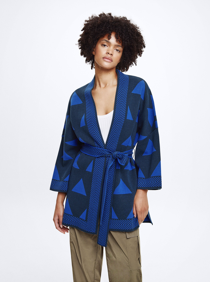 Parfois Jacquard Knit Kardigán Damske Modre | Slovensko-LIAO51049