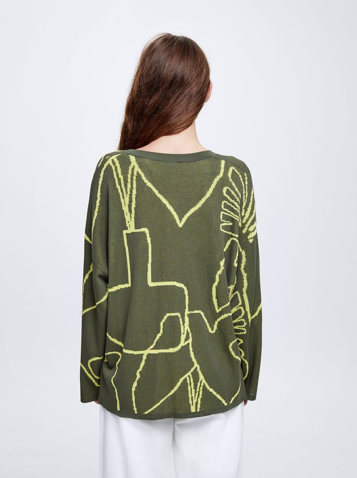 Parfois Jacquard Sweater Damske Zelene | Slovensko-QOLA96352