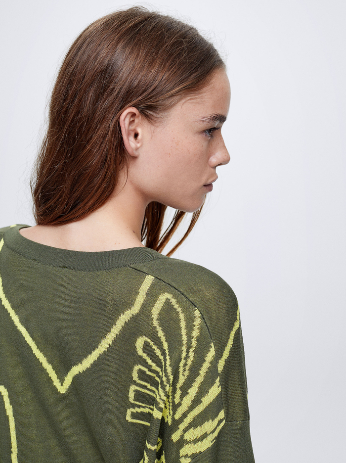 Parfois Jacquard Sweater Damske Zelene | Slovensko-QOLA96352