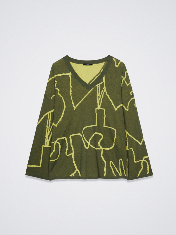 Parfois Jacquard Sweater Damske Zelene | Slovensko-QOLA96352