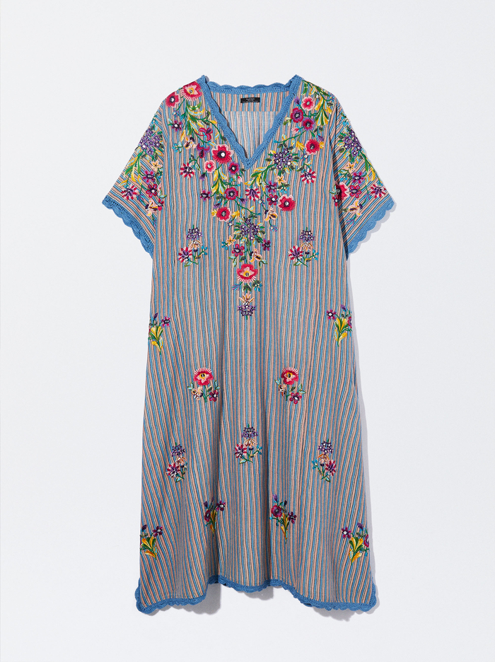 Parfois Kaftan With Floral Embroidery Saty Damske Viacfarebný | Slovensko-CIHU94278