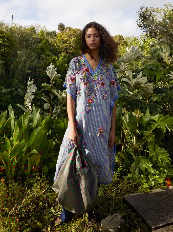 Parfois Kaftan With Floral Embroidery Saty Damske Viacfarebný | Slovensko-CIHU94278