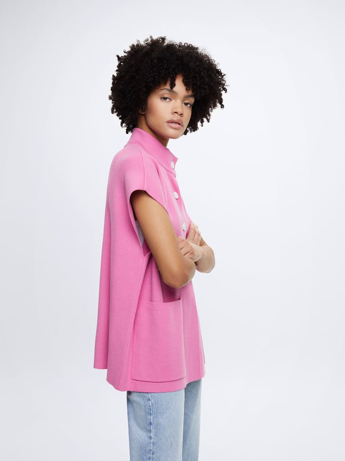 Parfois Knit Kratke-Sleeved Pončá Damske Ruzove | Slovensko-DEZL79638