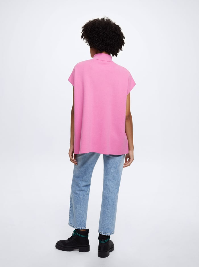 Parfois Knit Kratke-Sleeved Pončá Damske Ruzove | Slovensko-DEZL79638