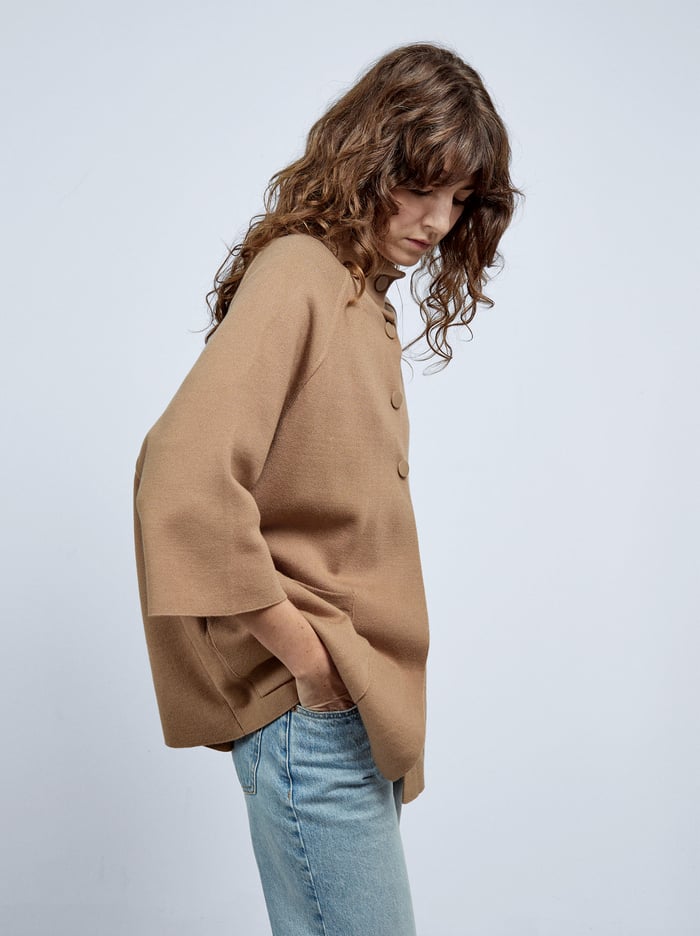 Parfois Knit With High Neck Pončá Damske Hnede | Slovensko-LSHY46351