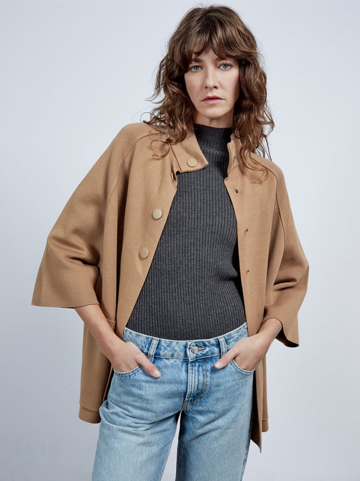 Parfois Knit With High Neck Pončá Damske Hnede | Slovensko-LSHY46351