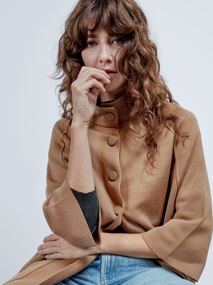 Parfois Knit With High Neck Pončá Damske Hnede | Slovensko-LSHY46351