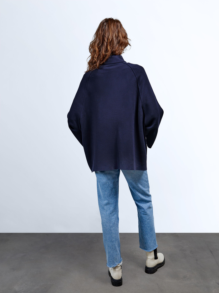 Parfois Knit With High Neck Pončá Damske Modre | Slovensko-YNLR62139