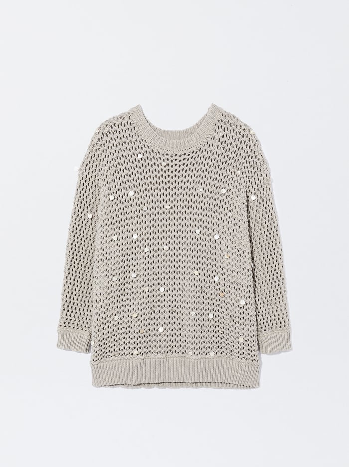 Parfois Knit With Sequins Sweater Damske Siva | Slovensko-DCFW87142