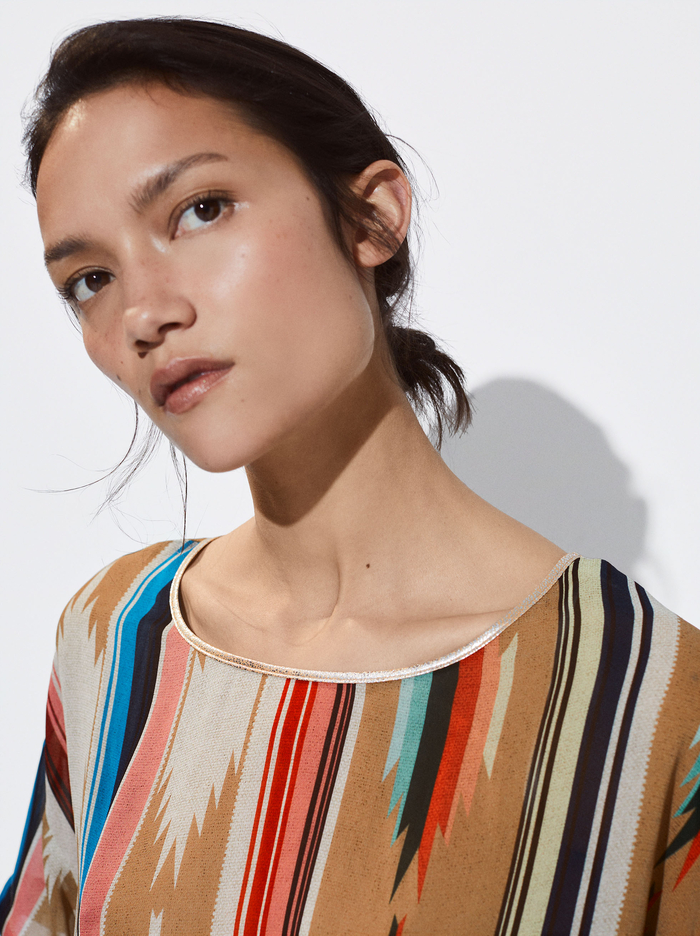 Parfois Kratke-Sleeved Printed Topy Damske Viacfarebný | Slovensko-BQAP26483
