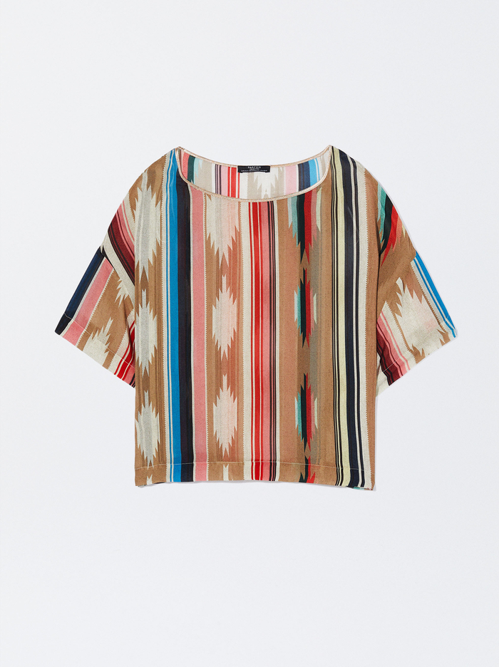 Parfois Kratke-Sleeved Printed Topy Damske Viacfarebný | Slovensko-BQAP26483