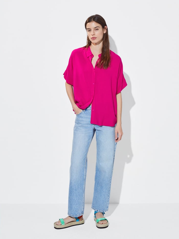 Parfois Kratke-Sleeved With Buttons Kosele Damske Fuchsie | Slovensko-GBLC09273