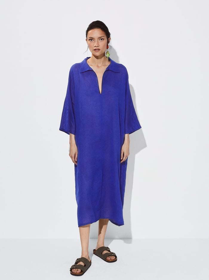 Parfois Linen Kaftan Pončá Damske Modre | Slovensko-WCVZ89407