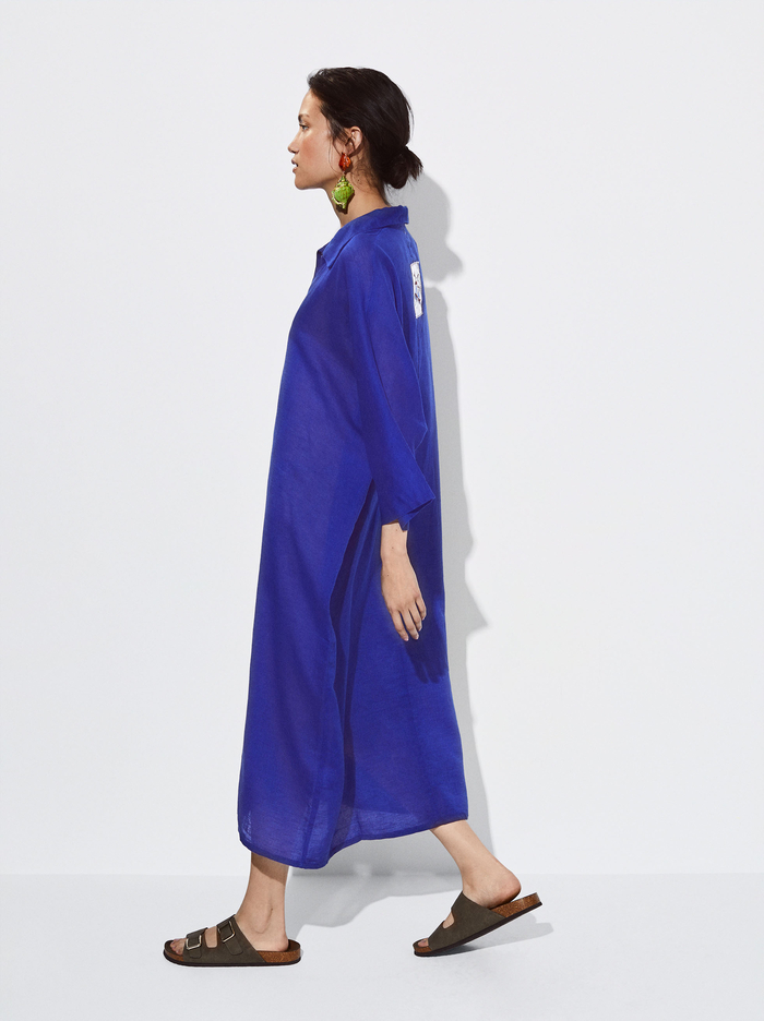 Parfois Linen Kaftan Pončá Damske Modre | Slovensko-WCVZ89407