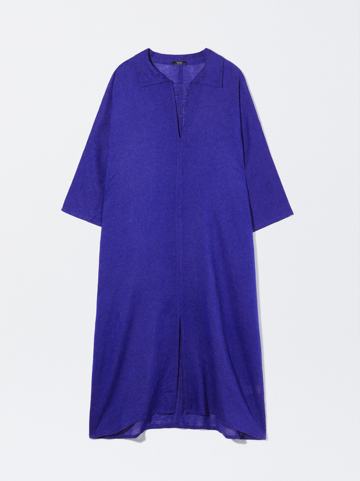 Parfois Linen Kaftan Pončá Damske Modre | Slovensko-WCVZ89407
