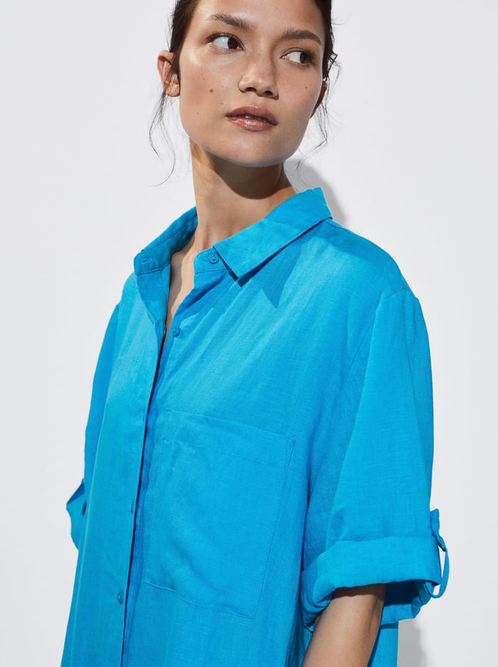Parfois Linen Shirt Saty Damske Modre | Slovensko-ZPJI71295