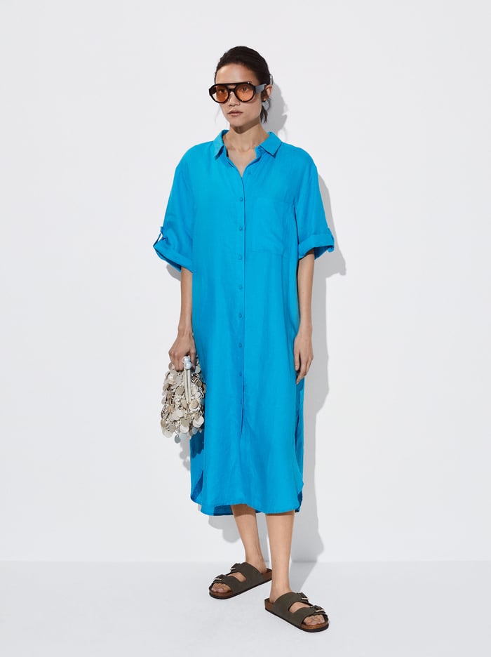 Parfois Linen Shirt Saty Damske Modre | Slovensko-ZPJI71295