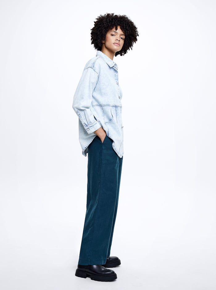 Parfois Linen Siroke Topanky Leg Nohavice Damske Zelene | Slovensko-VGLH31847