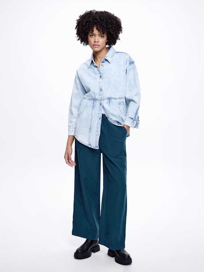 Parfois Linen Siroke Topanky Leg Nohavice Damske Zelene | Slovensko-VGLH31847