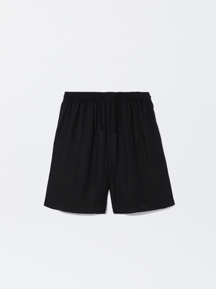 Parfois Linen With Elastic Waistband Sortky Damske Čierne | Slovensko-GSZW51238