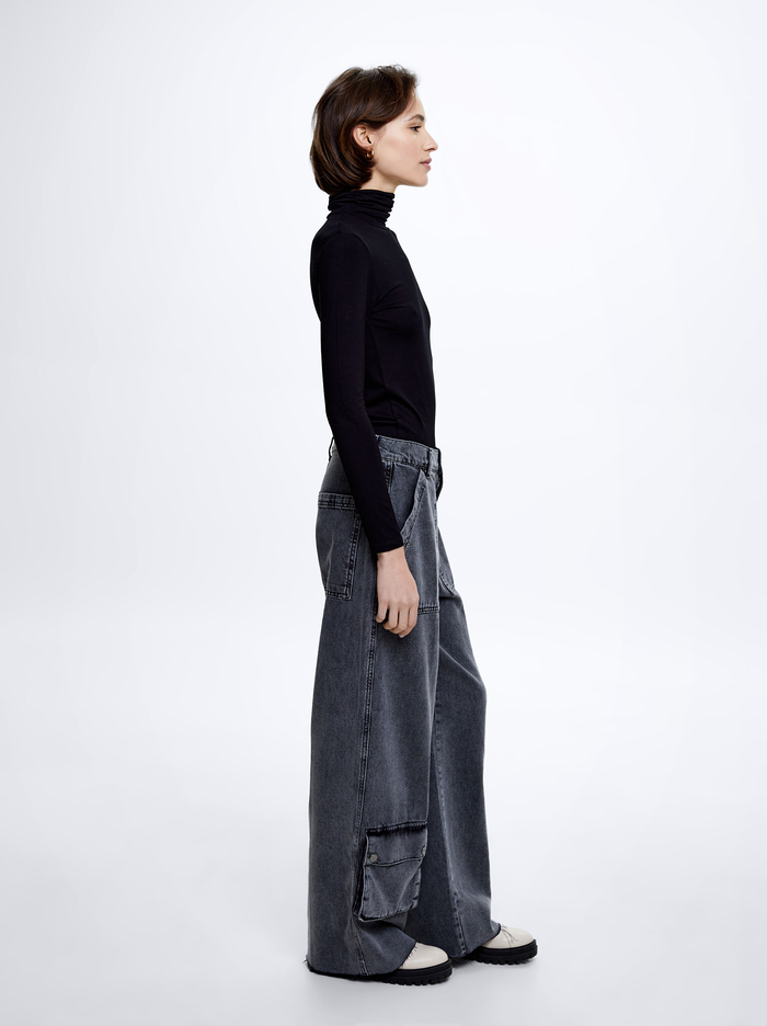 Parfois Long Sleeve High-Neck T-Shirts Damske Čierne | Slovensko-IHBS48167
