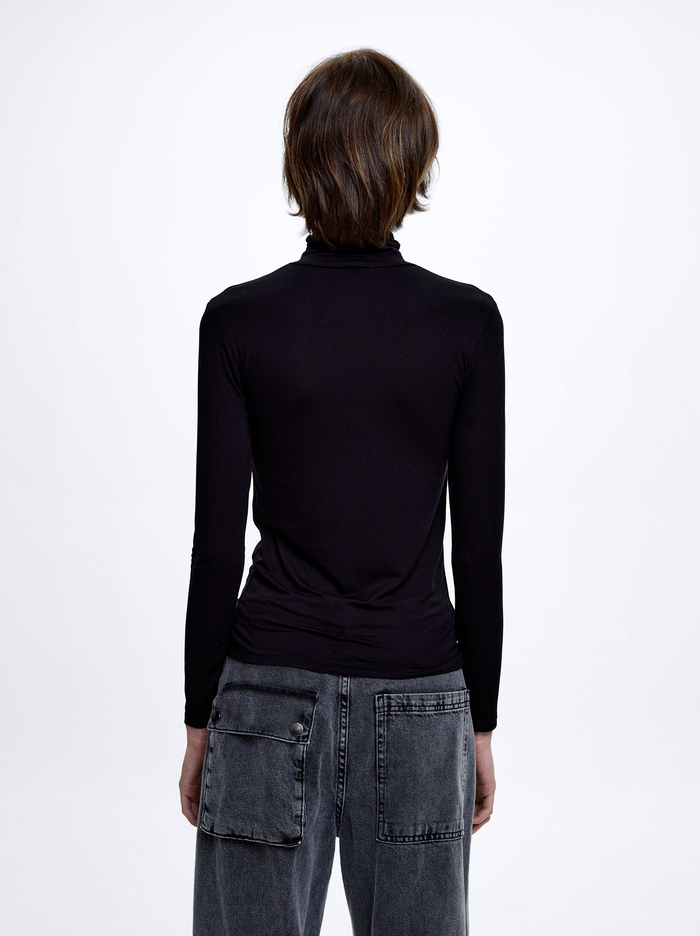 Parfois Long Sleeve High-Neck T-Shirts Damske Čierne | Slovensko-IHBS48167
