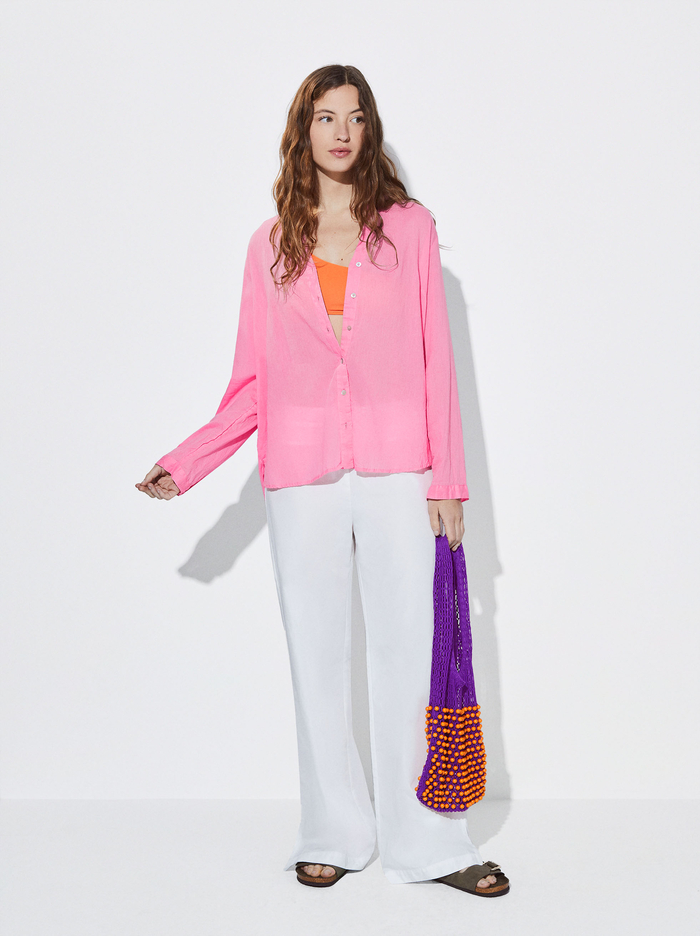 Parfois Long-Sleeved Bavlnene Kosele Damske Ruzove | Slovensko-TZXE59463