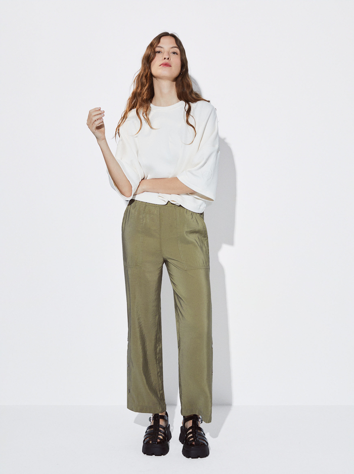 Parfois Loose-Fitting With Buttons Nohavice Damske Hnedožltý | Slovensko-EHKA57048