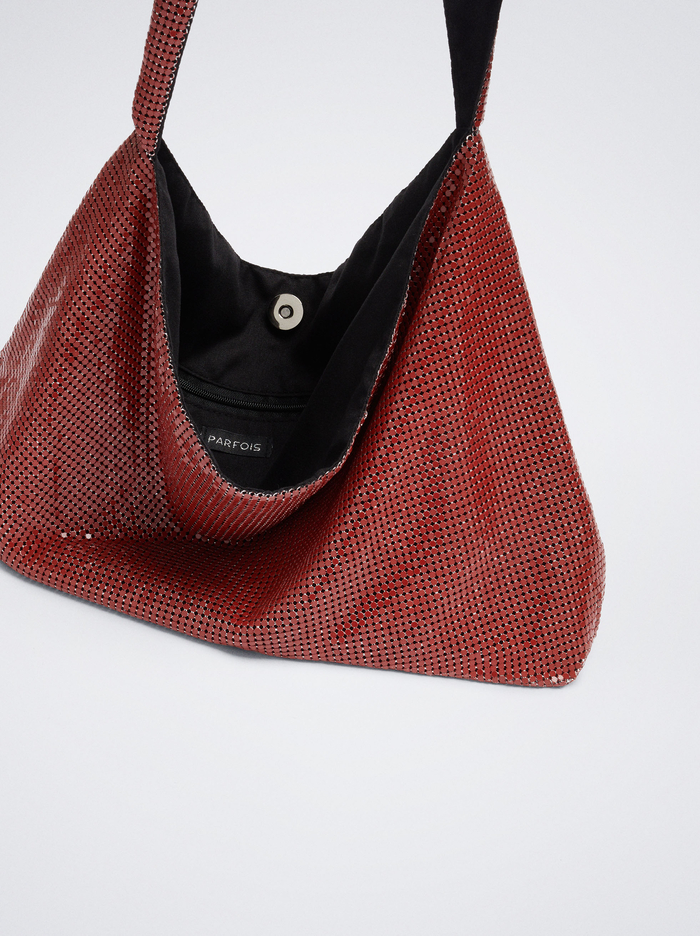 Parfois Mesh Fabric Taška Cez Rameno Damske Červené | Slovensko-FKPX58370