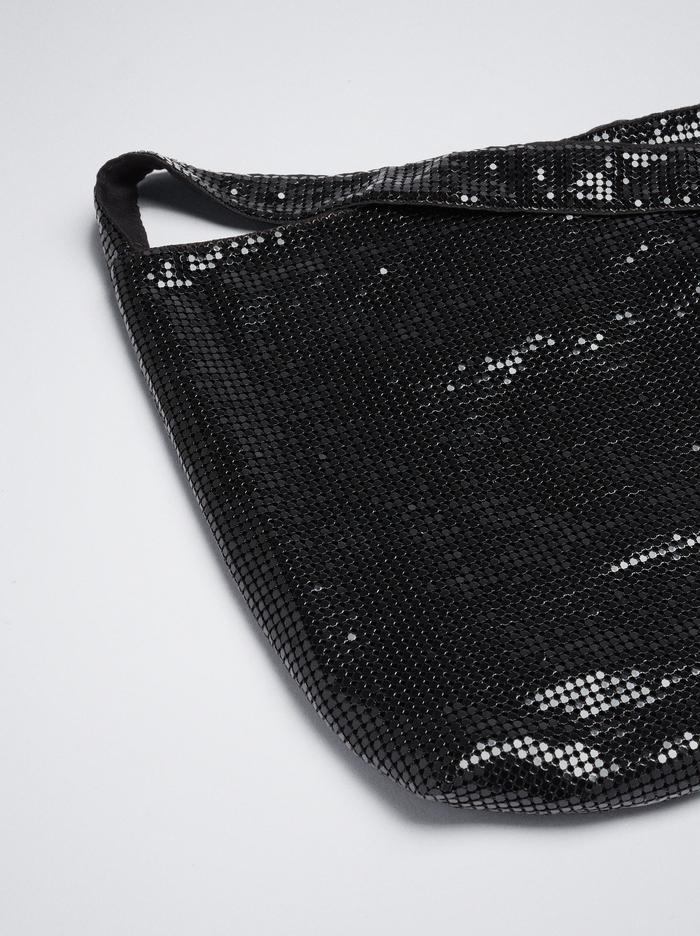 Parfois Mesh Fabric Taška Cez Rameno Damske Čierne | Slovensko-IDXW63014