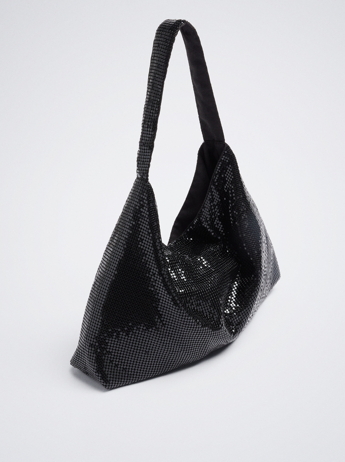 Parfois Mesh Fabric Taška Cez Rameno Damske Čierne | Slovensko-IDXW63014