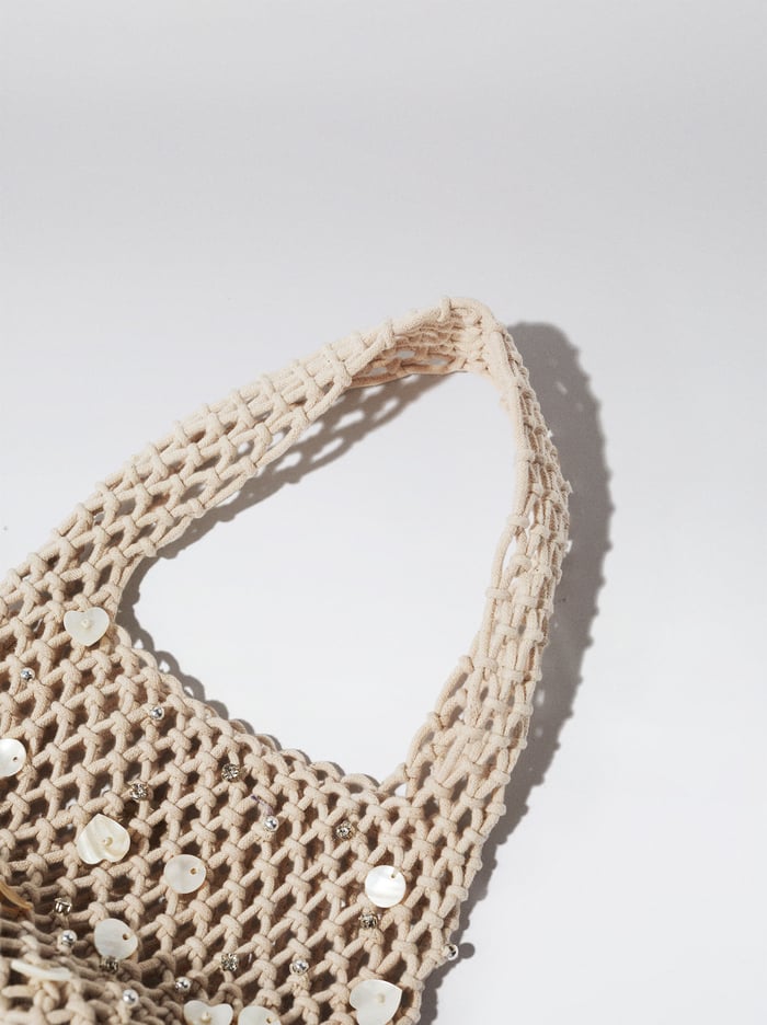 Parfois Mesh With Shells And Strass Kabelky Damske Biele | Slovensko-SREB62174