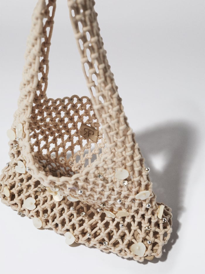 Parfois Mesh With Shells And Strass Kabelky Damske Biele | Slovensko-SREB62174
