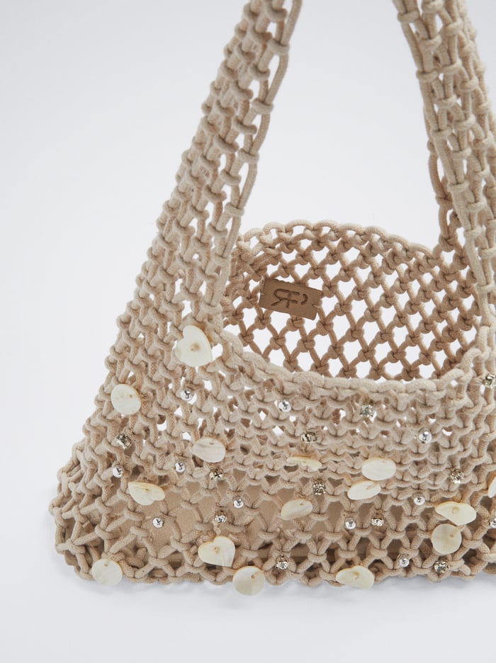 Parfois Mesh With Shells And Strass Kabelky Damske Biele | Slovensko-SREB62174