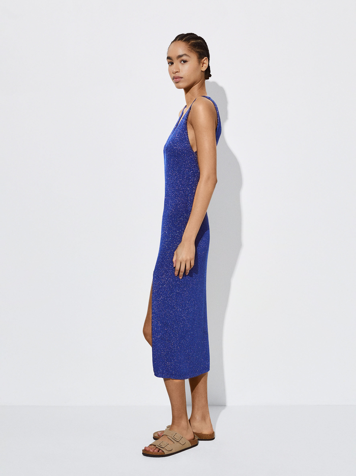 Parfois Metallic Fabric Pletené Saty Damske Námornícka Modrá | Slovensko-OZVY72961