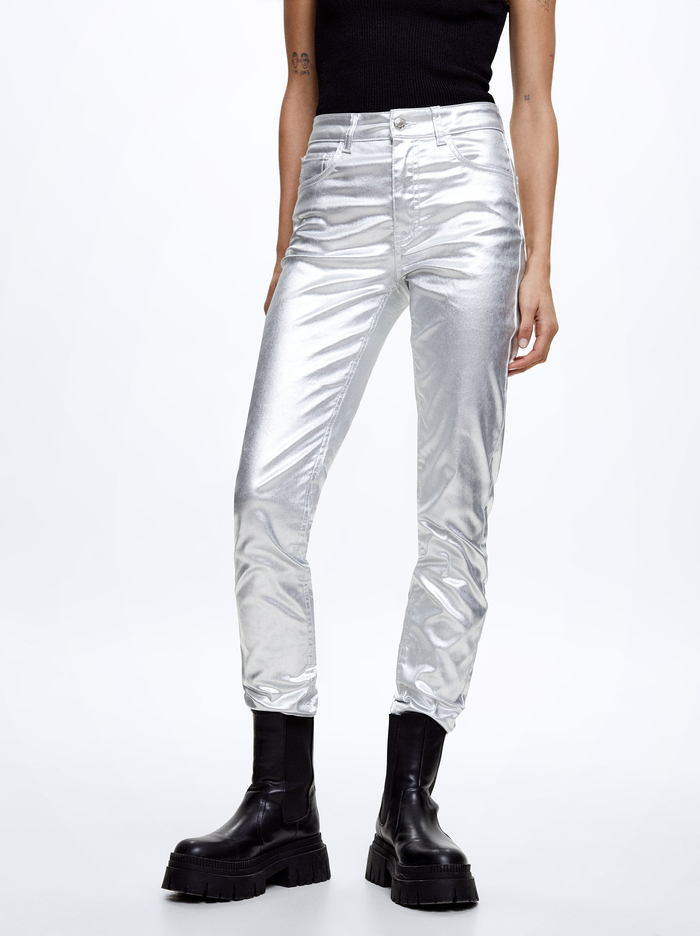 Parfois Metallic Vychudnutý Nohavice Damske Strieborne | Slovensko-ALNK47635