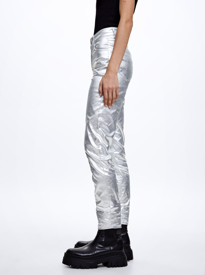 Parfois Metallic Vychudnutý Nohavice Damske Strieborne | Slovensko-ALNK47635