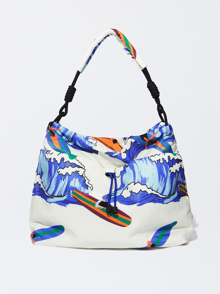 Parfois Nylon Printed Taška Cez Rameno Damske Biele Modre | Slovensko-DTNF98734