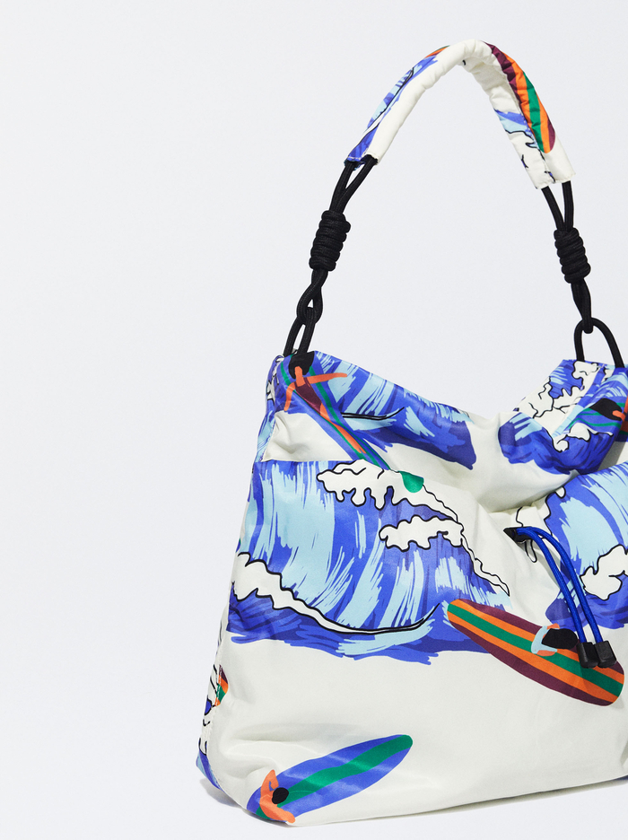 Parfois Nylon Printed Taška Cez Rameno Damske Biele Modre | Slovensko-DTNF98734