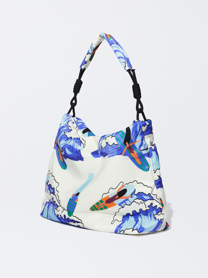Parfois Nylon Printed Taška Cez Rameno Damske Biele Modre | Slovensko-DTNF98734